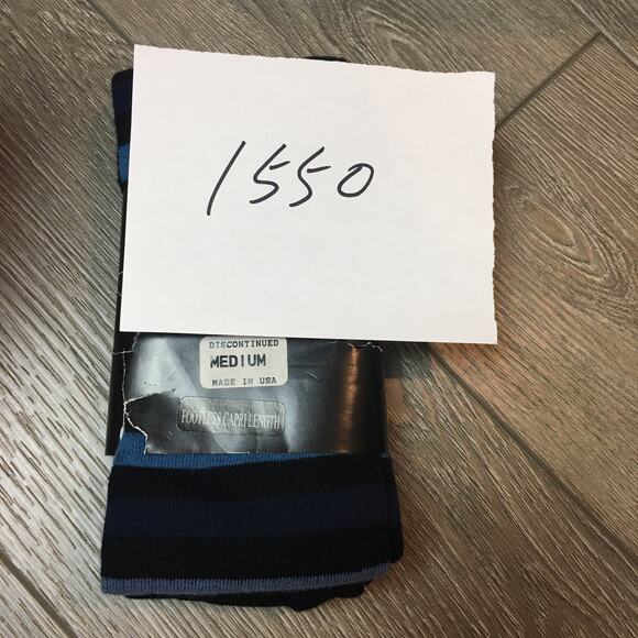 new via spiga footless capri length tights blue navy black size medium - Picture 6 of 6